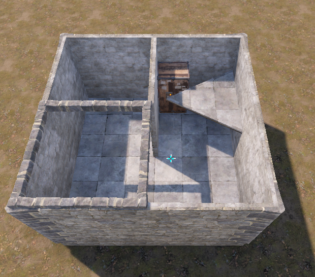 Fondation et murs de la base